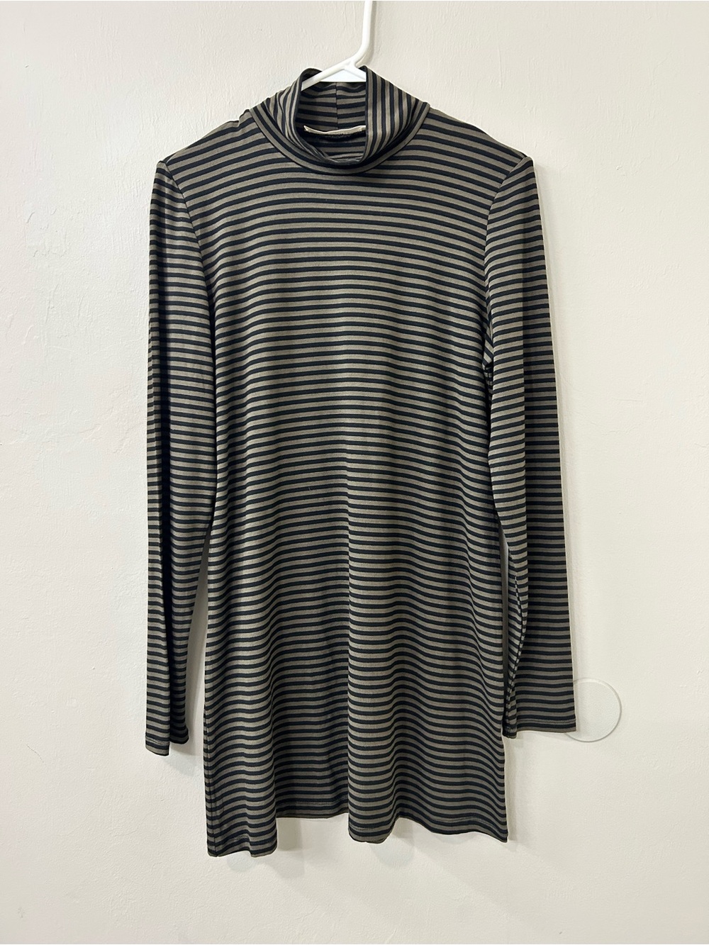 Urban By Alembika Striped Moc Neck Long-Sleeve Mini Dress / Long Tunic Sz 3 L